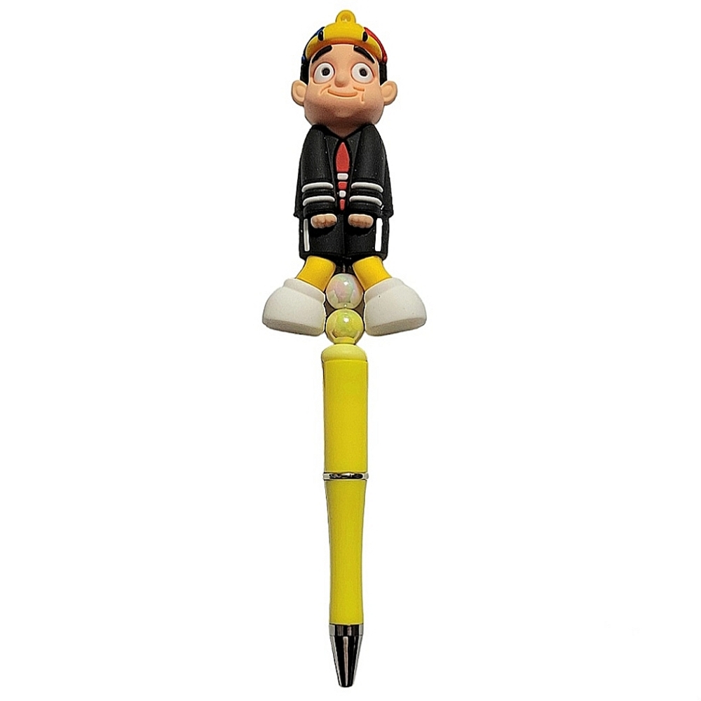 Quico El Chavo Del 8 Beaded Ballpoint Twist Pen Topper Black Yellow